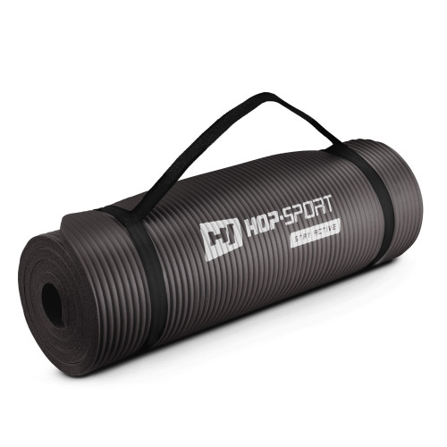 Мат для фитнеса  Hop-Sport HS-N015GM 1,5 см black с отверстиями - фото №8